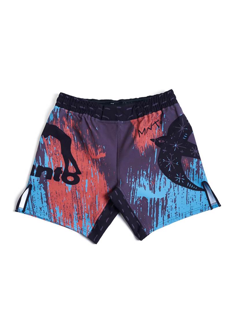 MANTO livings FIGHT SHORTS-red
